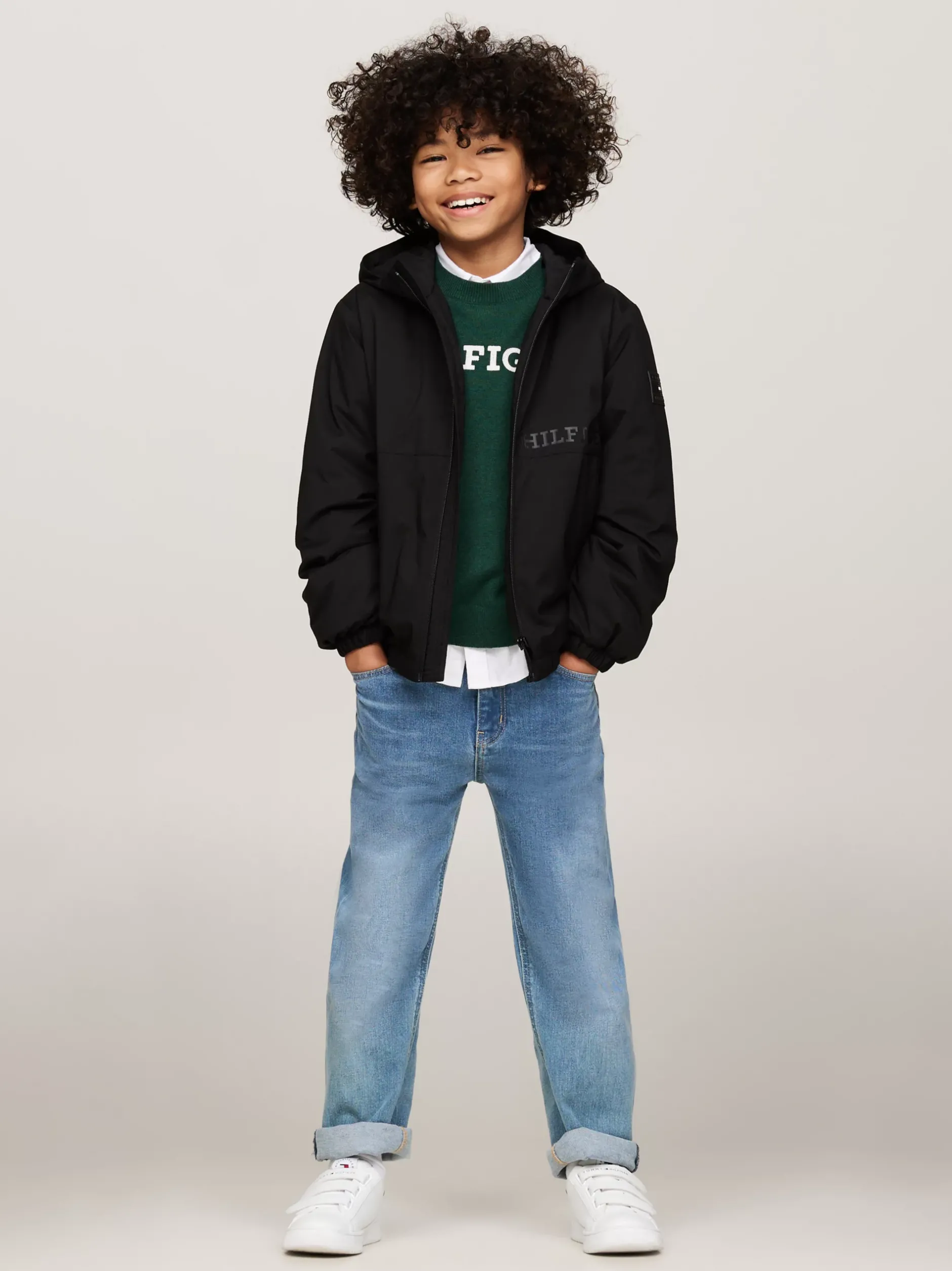 Kurtki*Tommy Hilfiger Lekko Ocieplana Kurtka Z Materiału Rip-stop BLACK