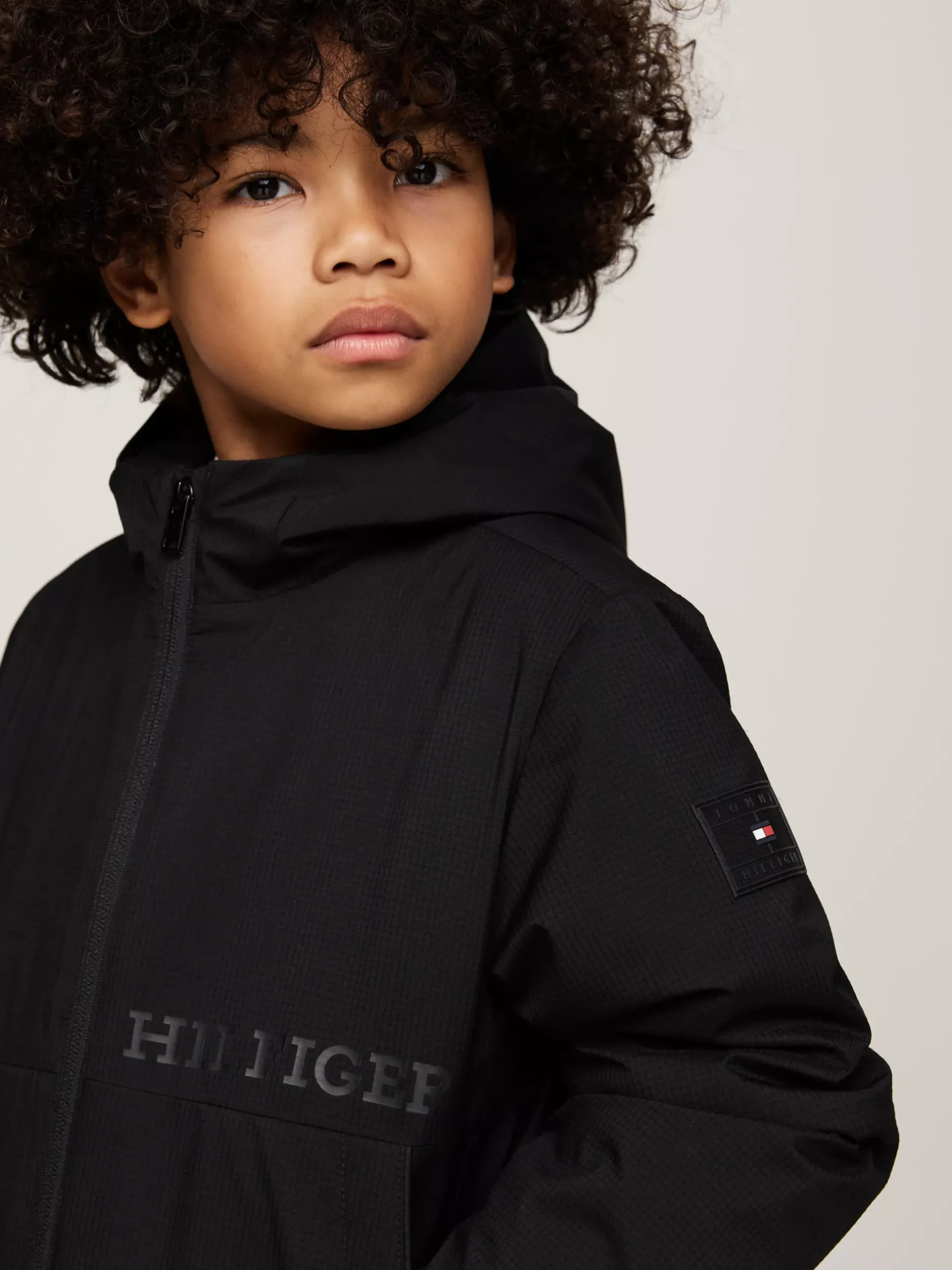 Kurtki*Tommy Hilfiger Lekko Ocieplana Kurtka Z Materiału Rip-stop BLACK