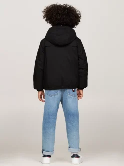 Kurtki*Tommy Hilfiger Lekko Ocieplana Kurtka Z Materiału Rip-stop BLACK