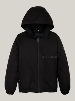 Kurtki*Tommy Hilfiger Lekko Ocieplana Kurtka Z Materiału Rip-stop BLACK
