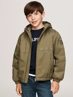 Kurtki*Tommy Hilfiger Lekko Ocieplana Kurtka Z Materiału Rip-stop UTILITY OLIVE