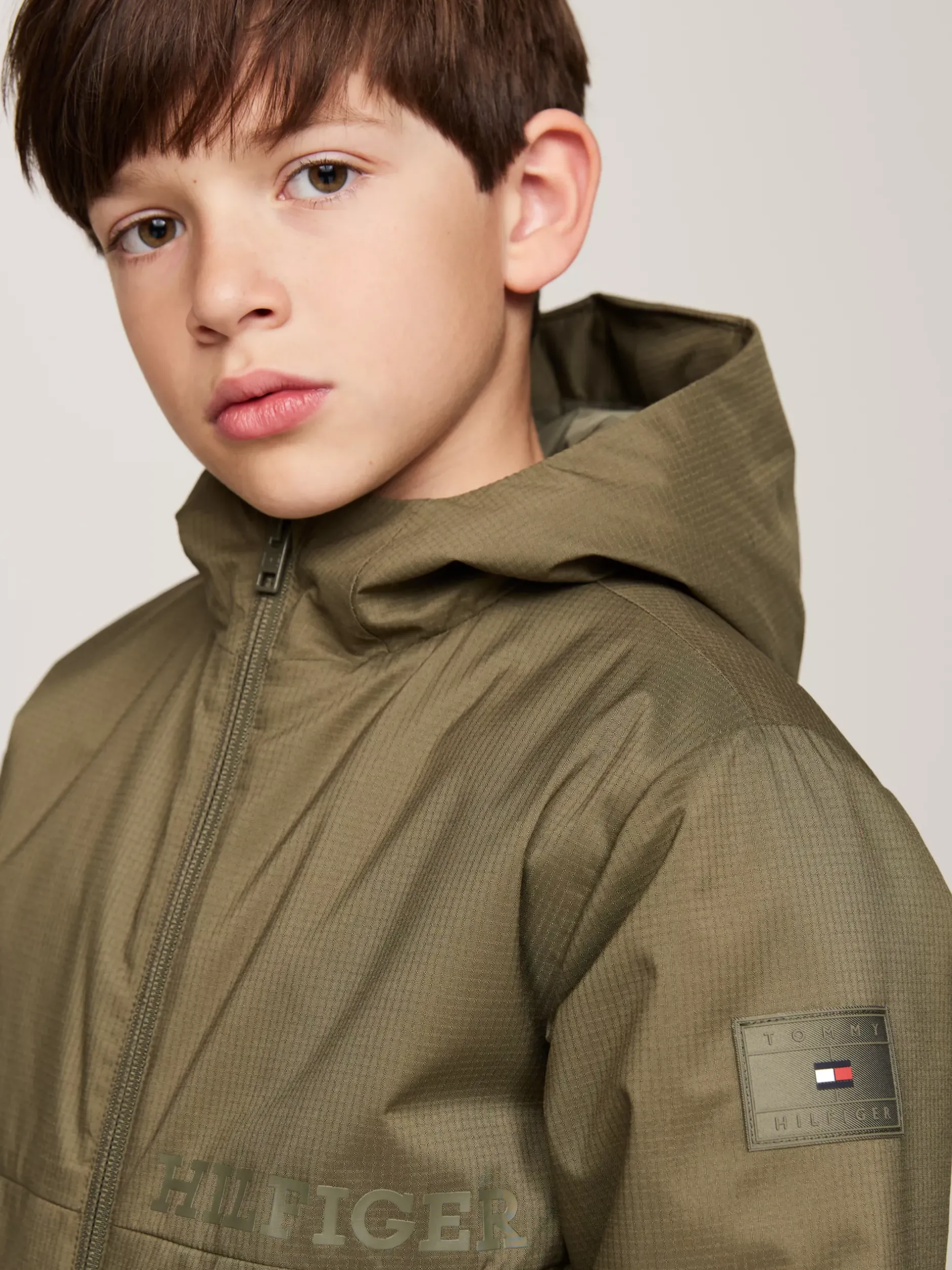 Kurtki*Tommy Hilfiger Lekko Ocieplana Kurtka Z Materiału Rip-stop UTILITY OLIVE
