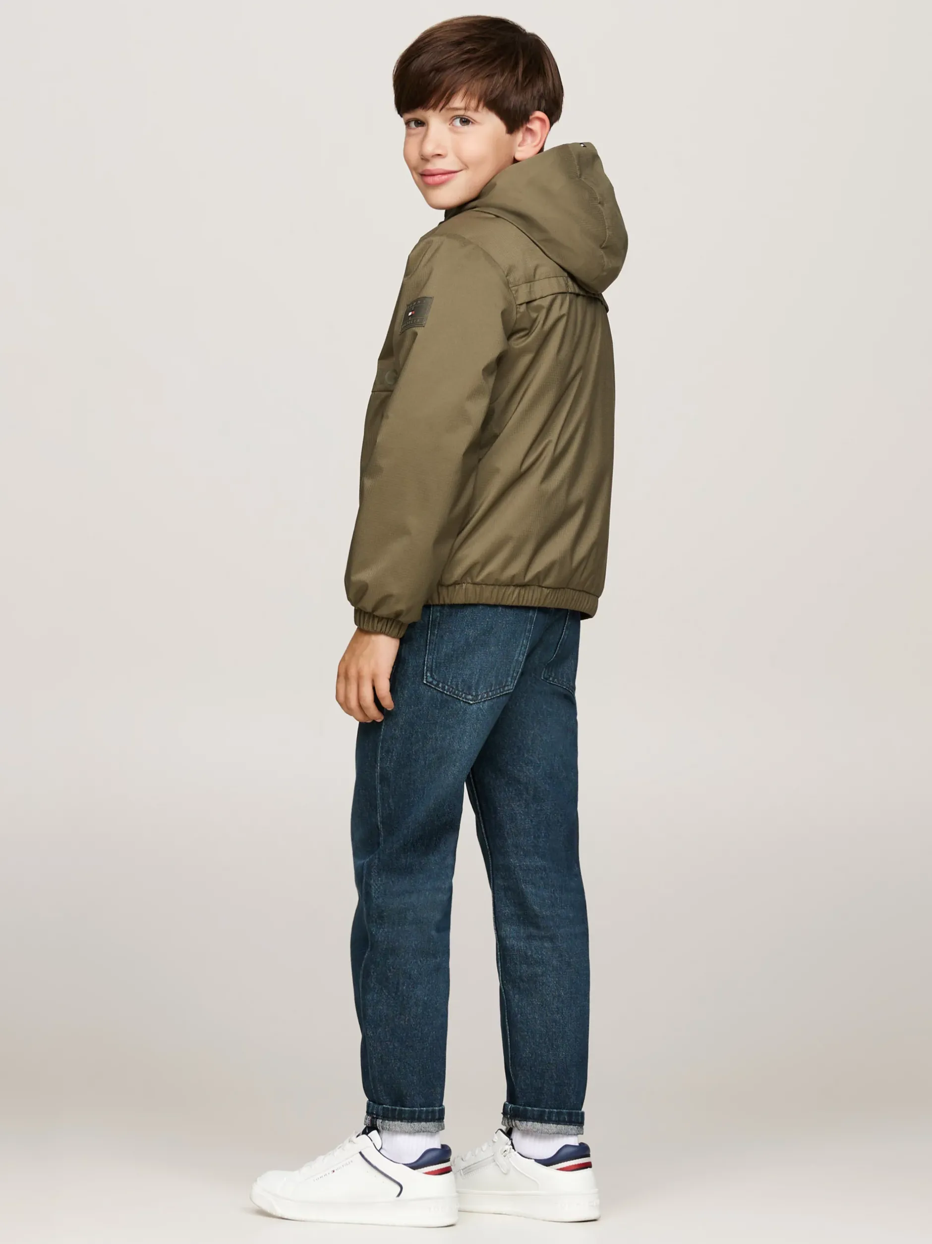 Kurtki*Tommy Hilfiger Lekko Ocieplana Kurtka Z Materiału Rip-stop UTILITY OLIVE