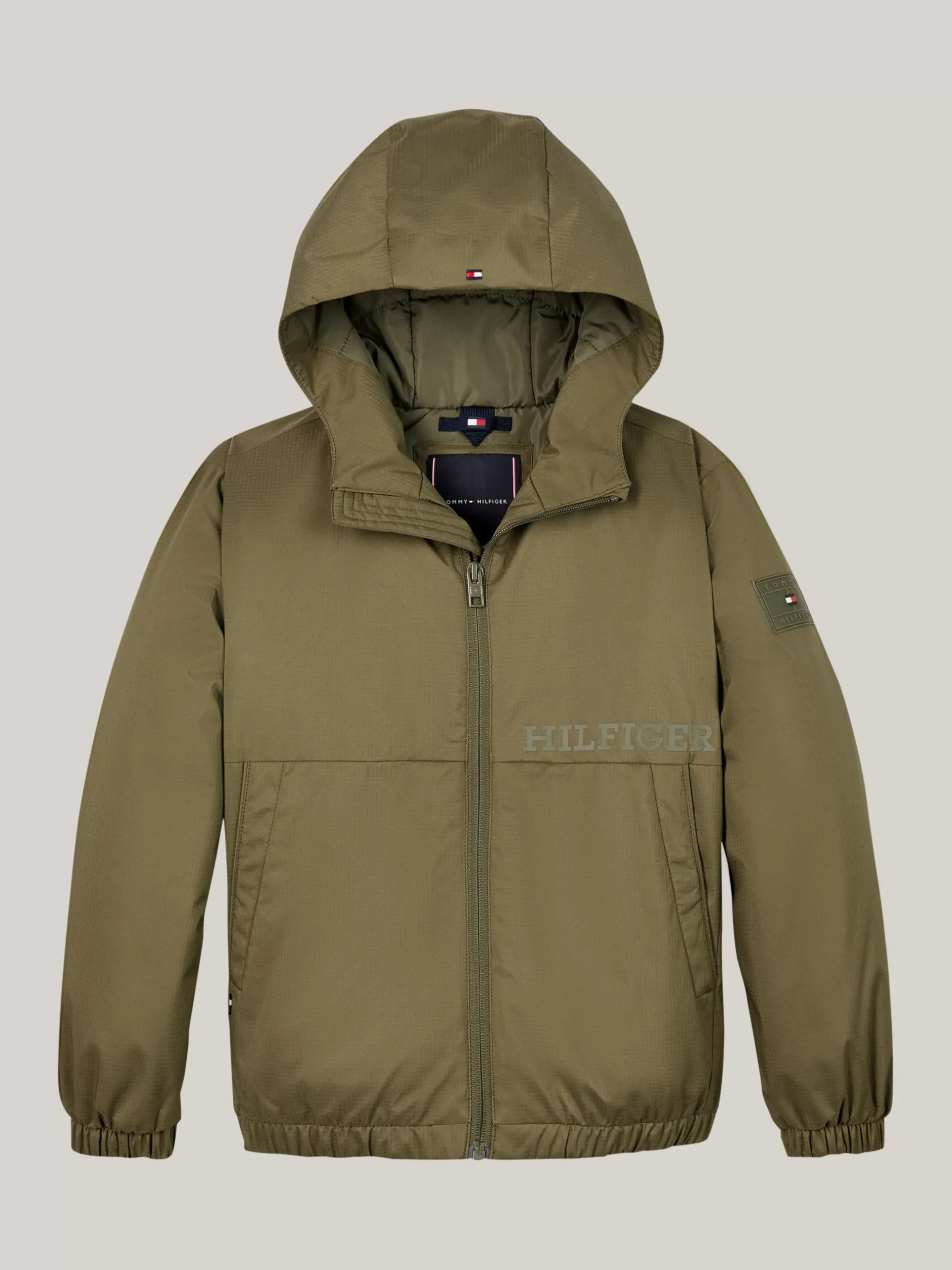 Kurtki*Tommy Hilfiger Lekko Ocieplana Kurtka Z Materiału Rip-stop UTILITY OLIVE