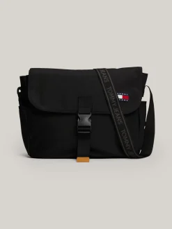 Torebki Na Pasku*Tommy Hilfiger Listonoszka Essential Z Powtórzonym Logo BLACK