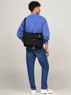 Torebki Na Pasku*Tommy Hilfiger Listonoszka Essential Z Powtórzonym Logo BLACK