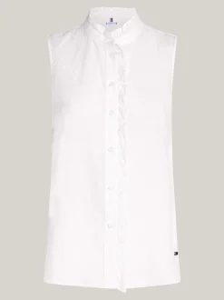 Koszule & Bluzki*Tommy Hilfiger Lniana Bluzka Bez Rękawów TH OPTIC WHITE