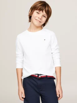 T-Shirty I Koszulki Polo*Tommy Hilfiger Longsleeve Z Bawełny Organicznej BRIGHT WHITE
