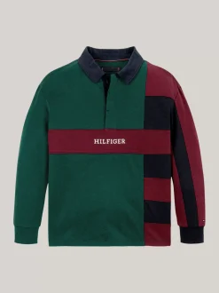 T-Shirty I Koszulki Polo*Tommy Hilfiger Longsleeve Z Kołnierzykiem Polo ORNAMENTAL GREEN / ROUGE / BLUE