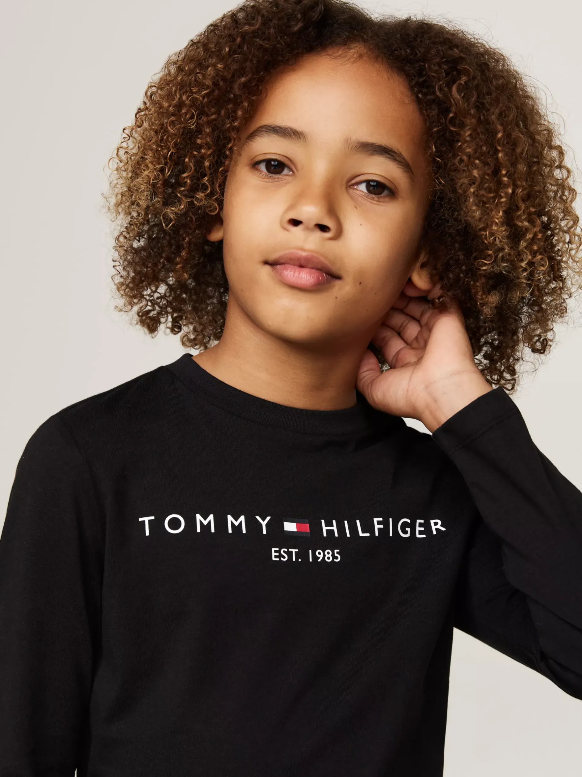 Topy I T-Shirty|T-Shirty I Koszulki Polo*Tommy Hilfiger Longsleeve Z Logo BLACK