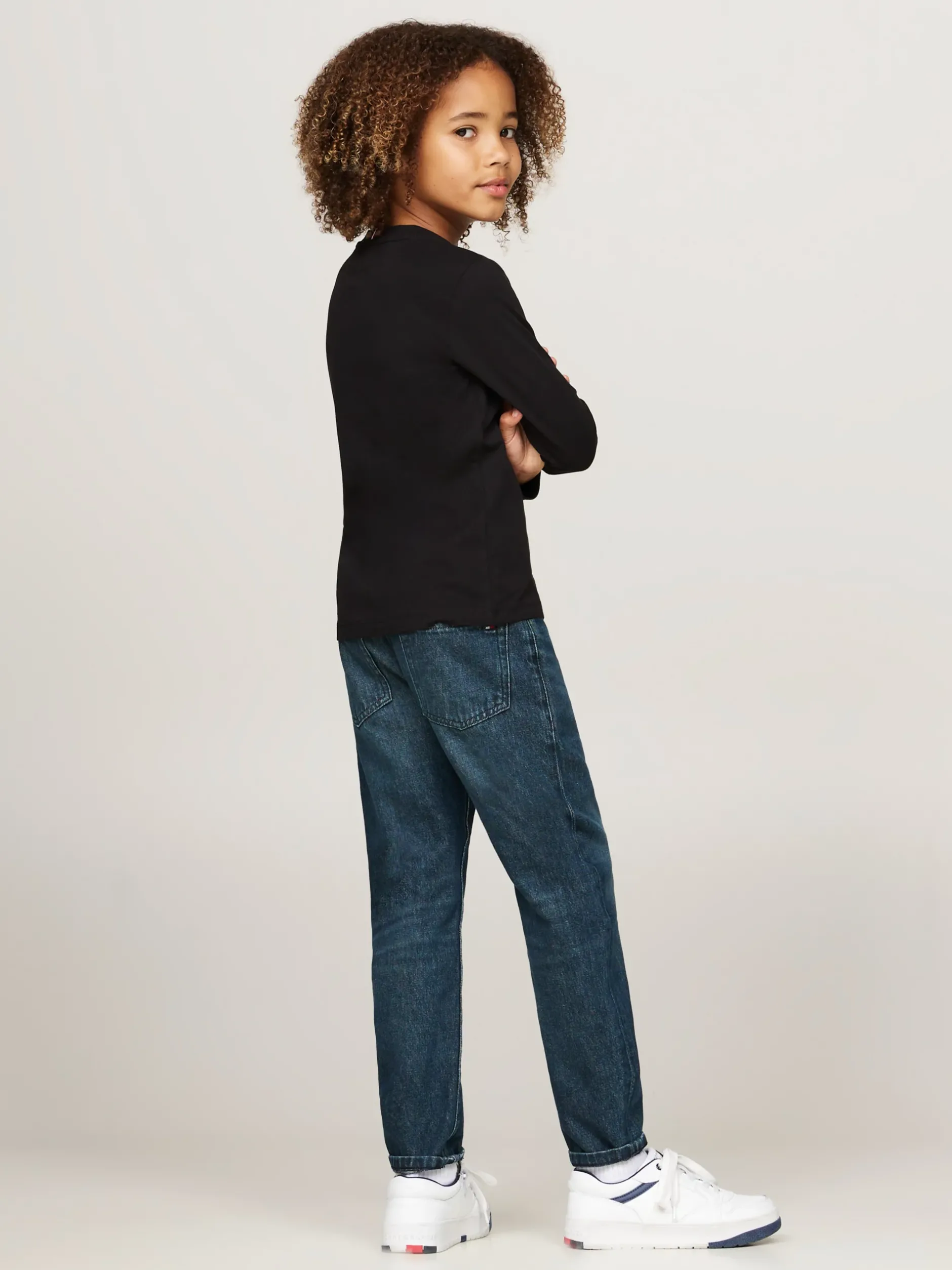 Topy I T-Shirty|T-Shirty I Koszulki Polo*Tommy Hilfiger Longsleeve Z Logo BLACK