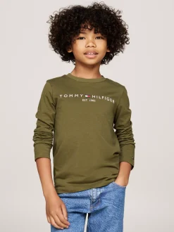 Topy I T-Shirty|T-Shirty I Koszulki Polo*Tommy Hilfiger Longsleeve Z Logo UTILITY OLIVE