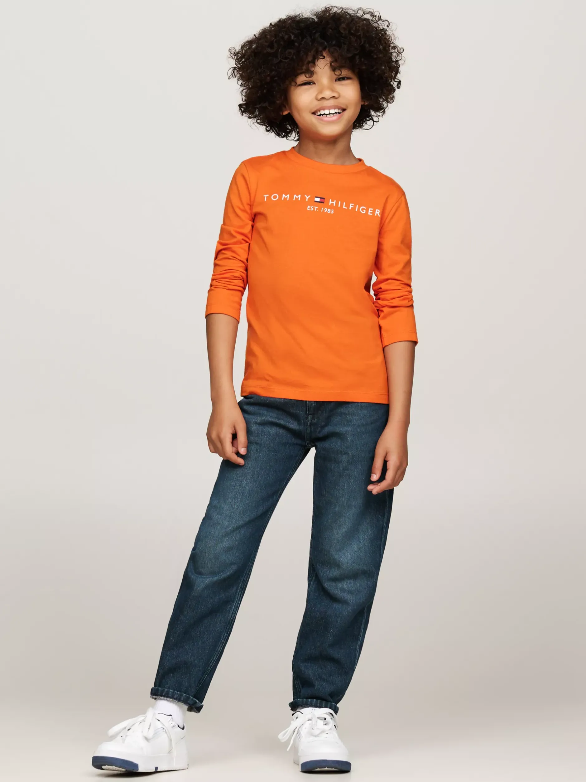 Topy I T-Shirty|T-Shirty I Koszulki Polo*Tommy Hilfiger Longsleeve Z Logo ORANGE THUNDER