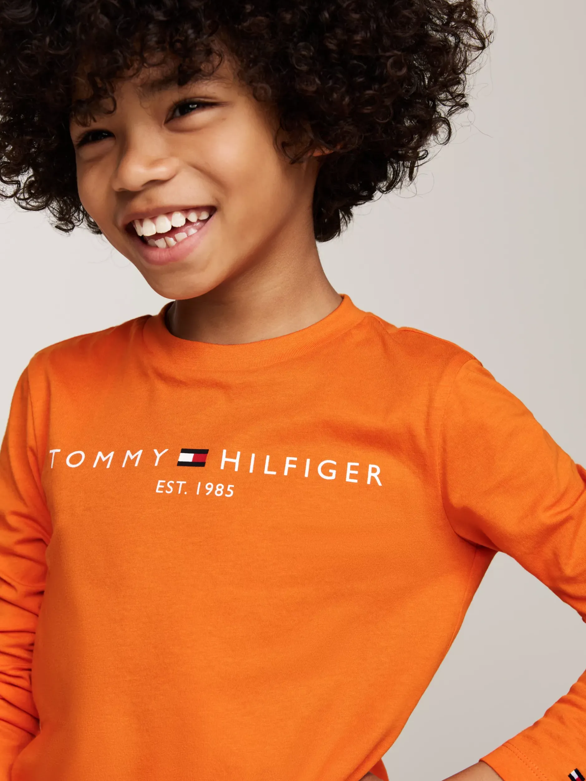 Topy I T-Shirty|T-Shirty I Koszulki Polo*Tommy Hilfiger Longsleeve Z Logo ORANGE THUNDER