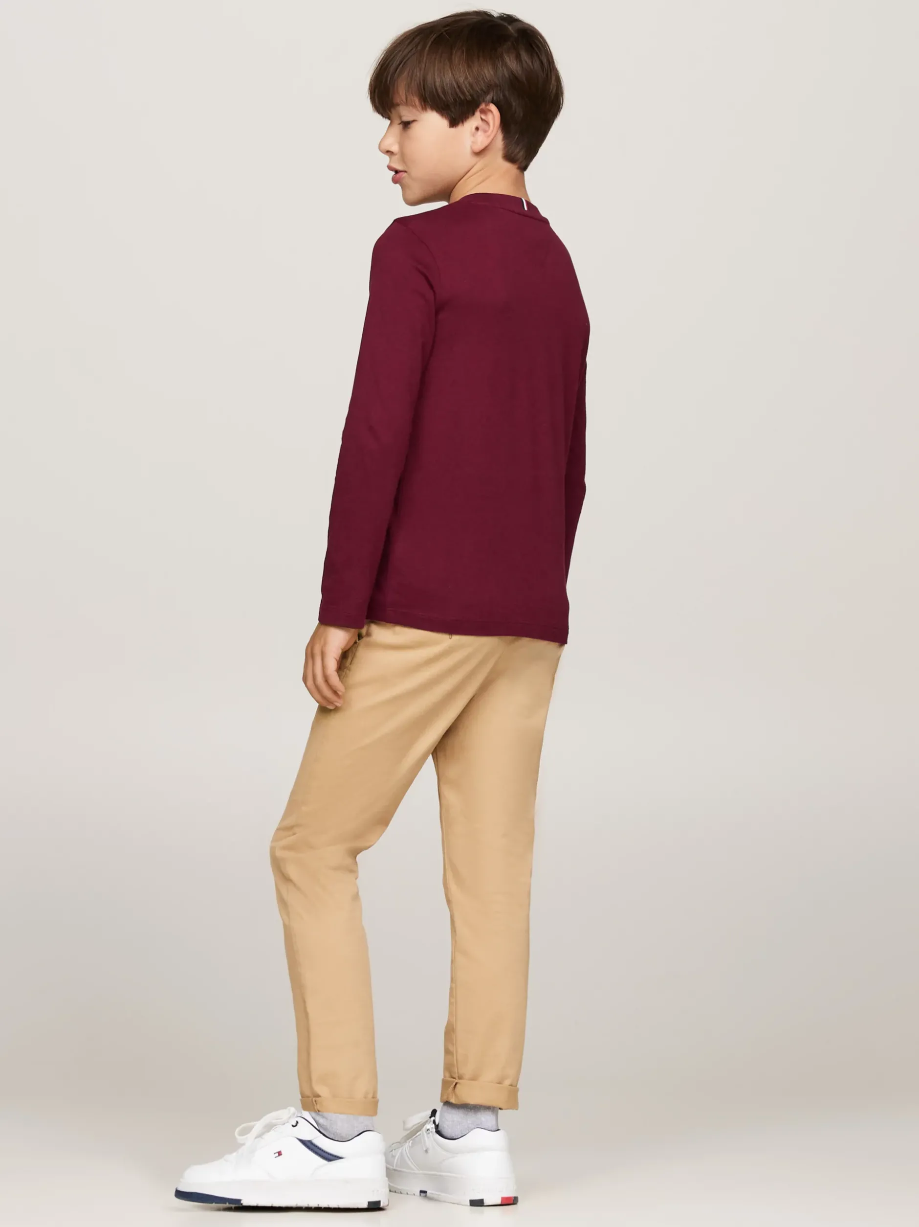 Topy I T-Shirty|T-Shirty I Koszulki Polo*Tommy Hilfiger Longsleeve Z Logo DEEP ROUGE