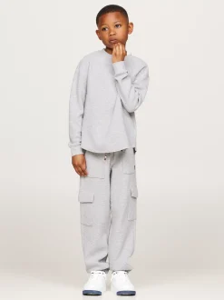 T-Shirty I Koszulki Polo*Tommy Hilfiger Longsleeve Z Logo Hilfiger Monotype LIGHT GREY HEATHER