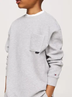 T-Shirty I Koszulki Polo*Tommy Hilfiger Longsleeve Z Logo Hilfiger Monotype LIGHT GREY HEATHER