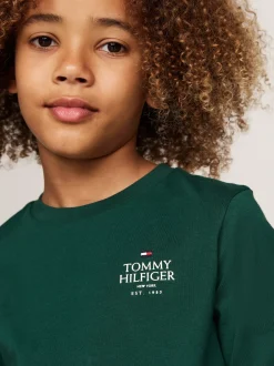 T-Shirty I Koszulki Polo*Tommy Hilfiger Longsleeve Z Logo Hilfiger ORNAMENTAL GREEN