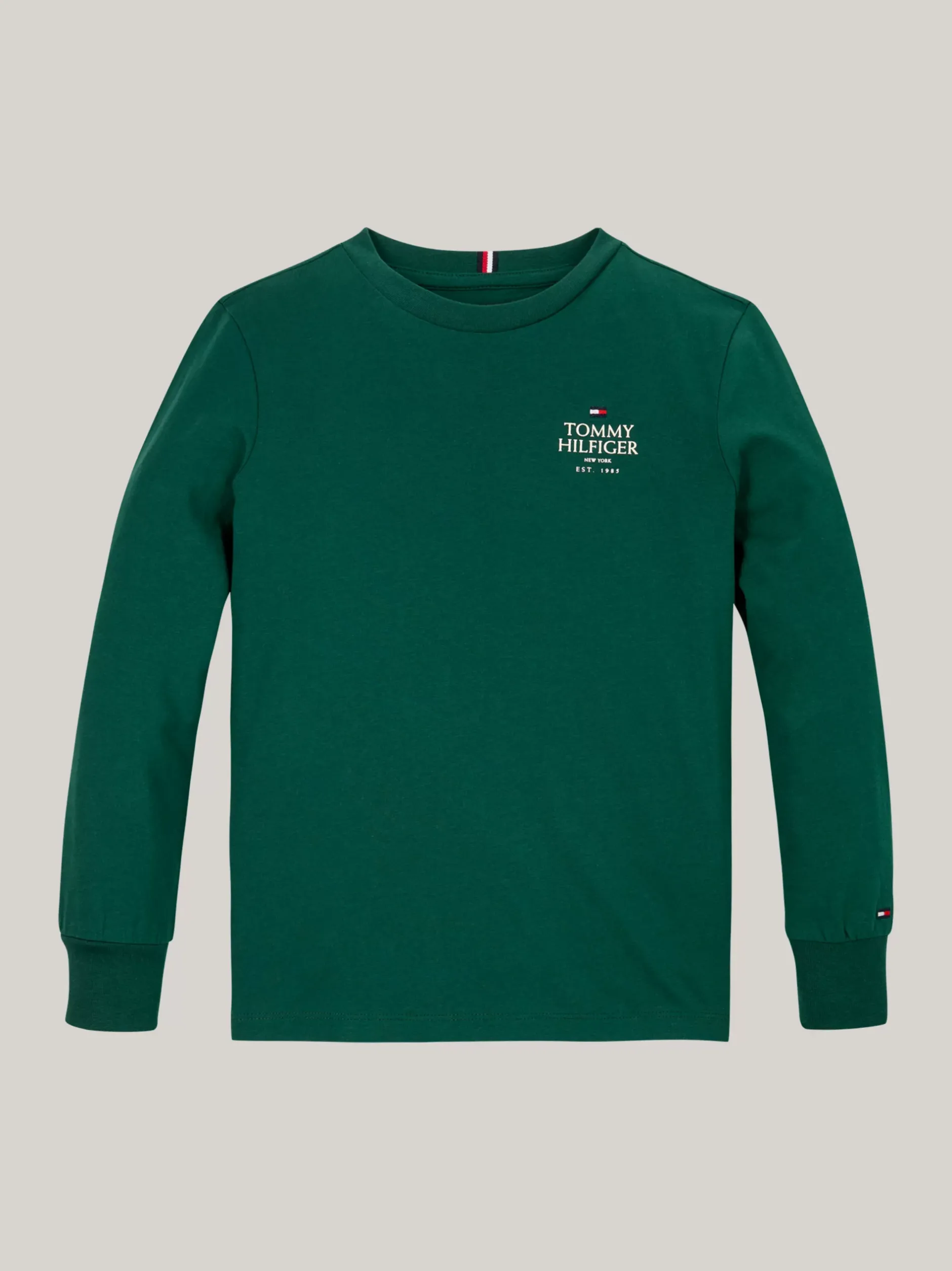 T-Shirty I Koszulki Polo*Tommy Hilfiger Longsleeve Z Logo Hilfiger ORNAMENTAL GREEN