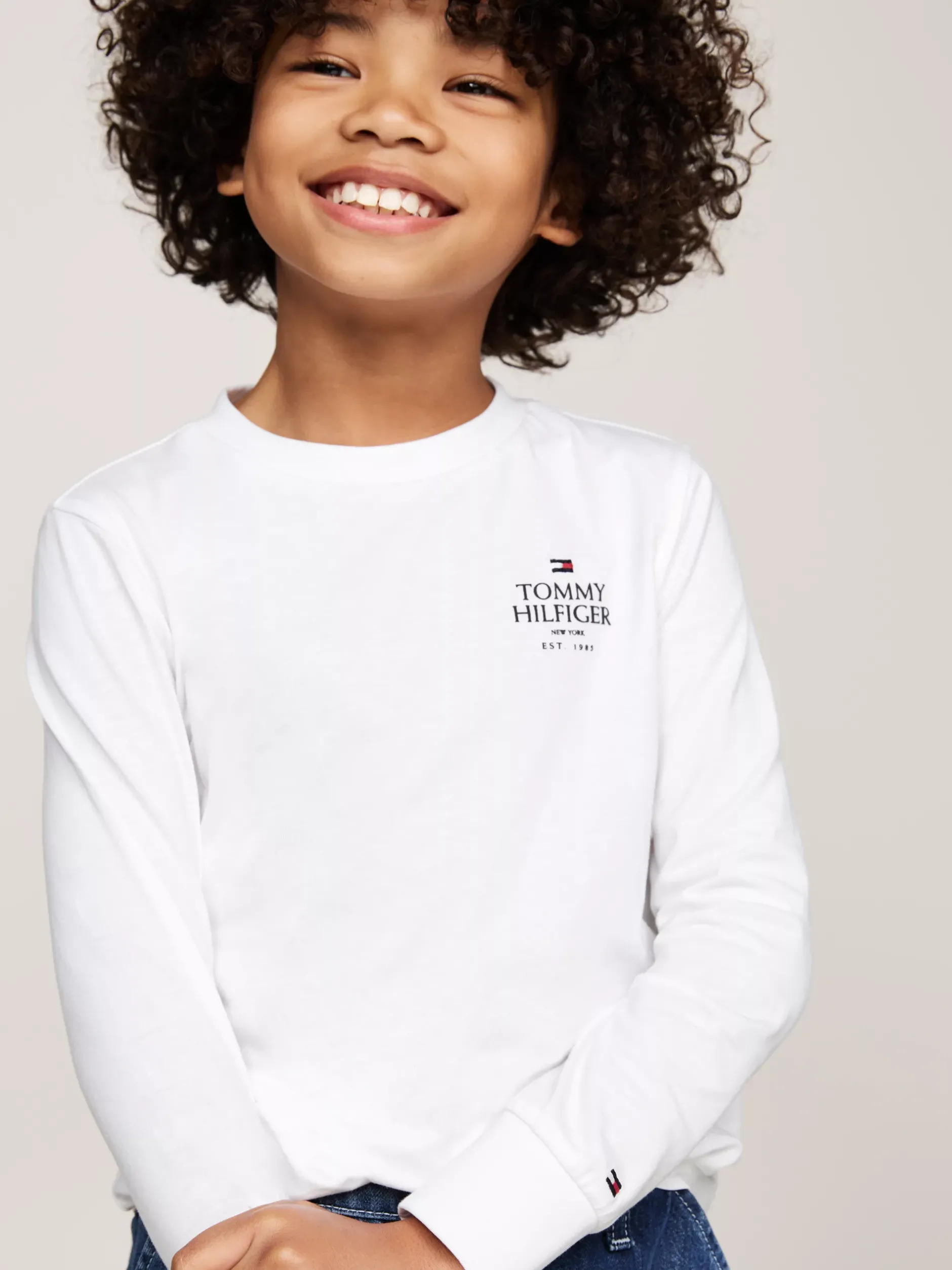 T-Shirty I Koszulki Polo*Tommy Hilfiger Longsleeve Z Logo Hilfiger WHITE
