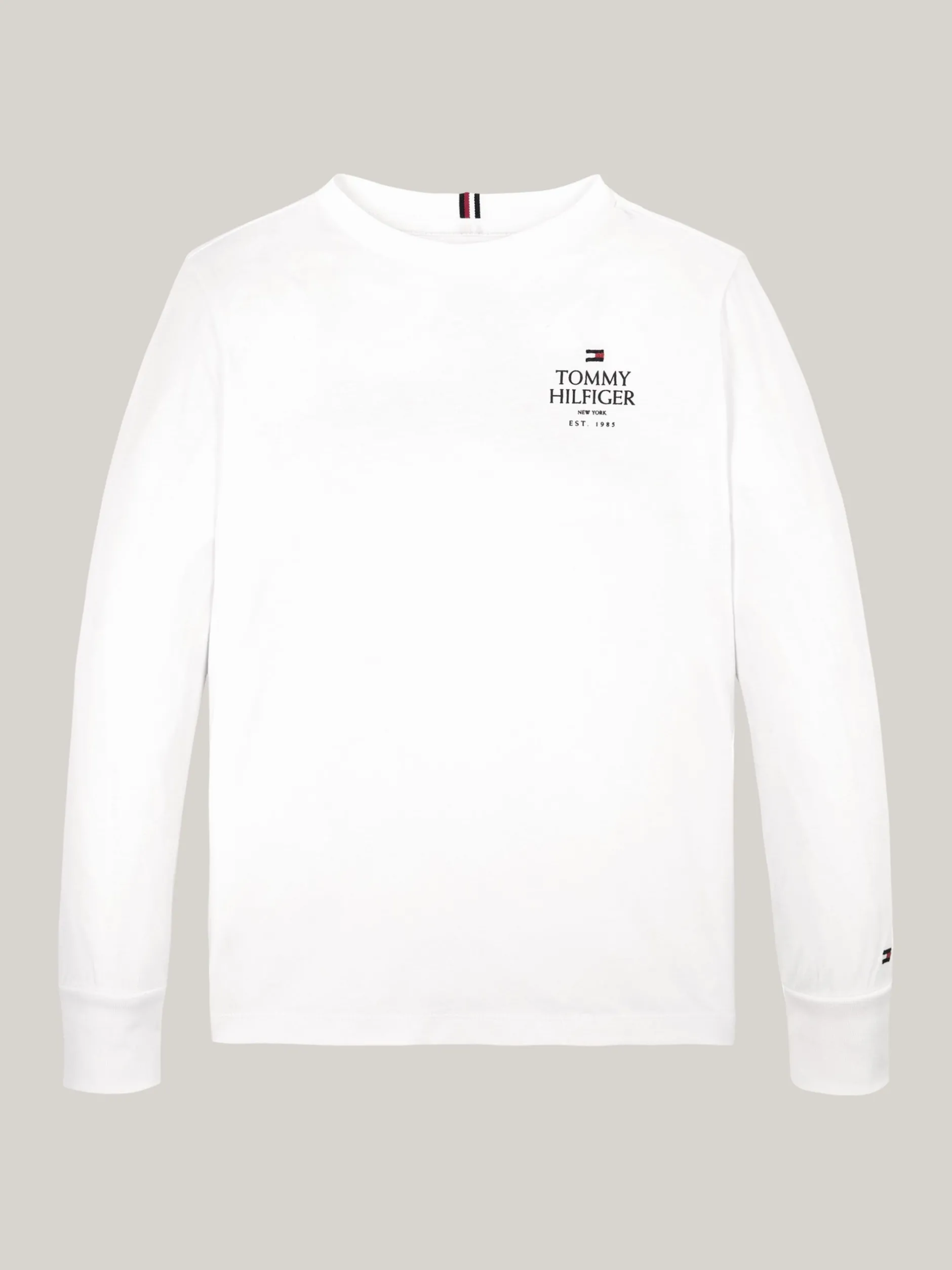 T-Shirty I Koszulki Polo*Tommy Hilfiger Longsleeve Z Logo Hilfiger WHITE