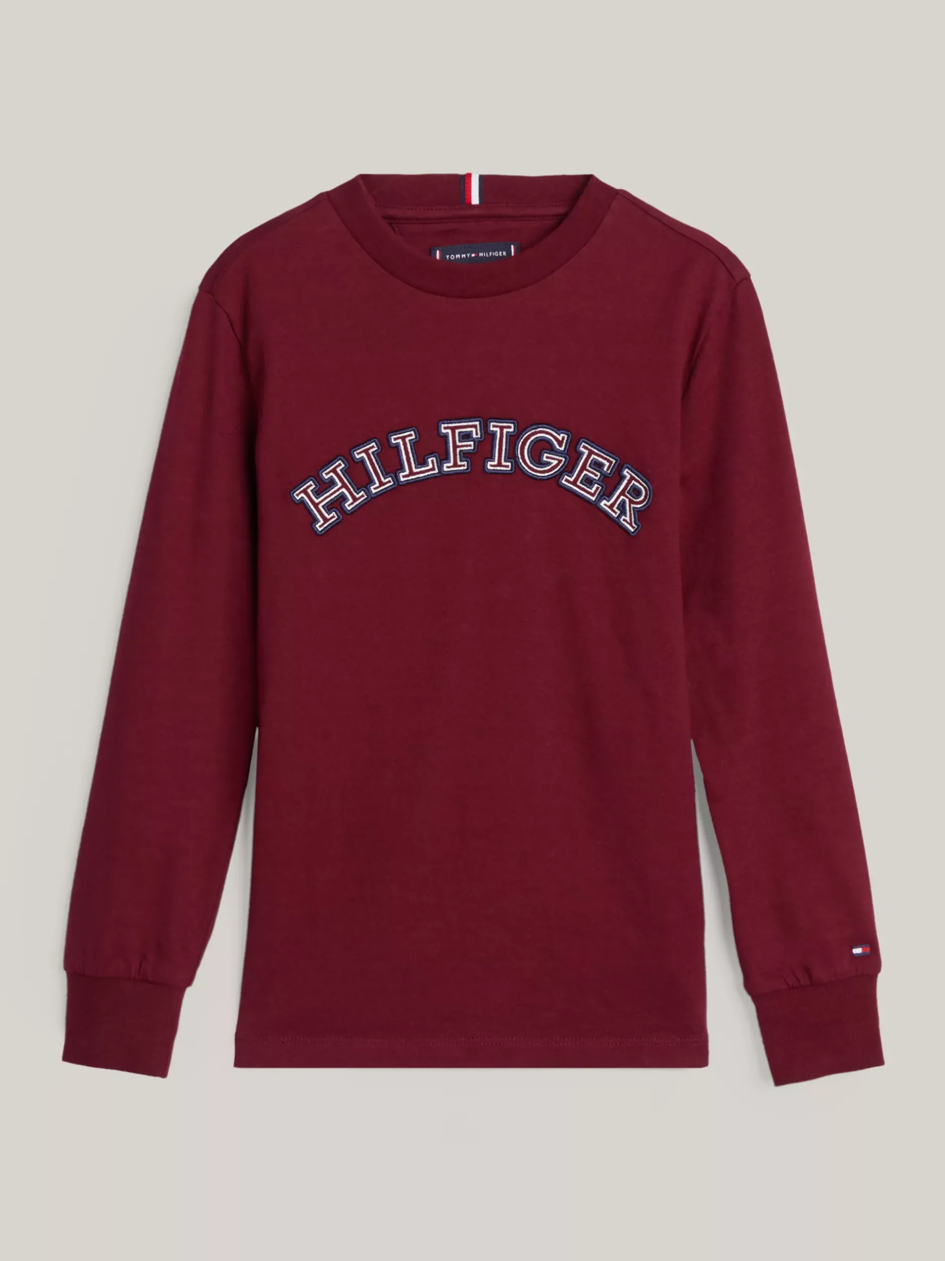 T-Shirty I Koszulki Polo*Tommy Hilfiger Longsleeve Z Logo Hilfiger Monotype DEEP ROUGE