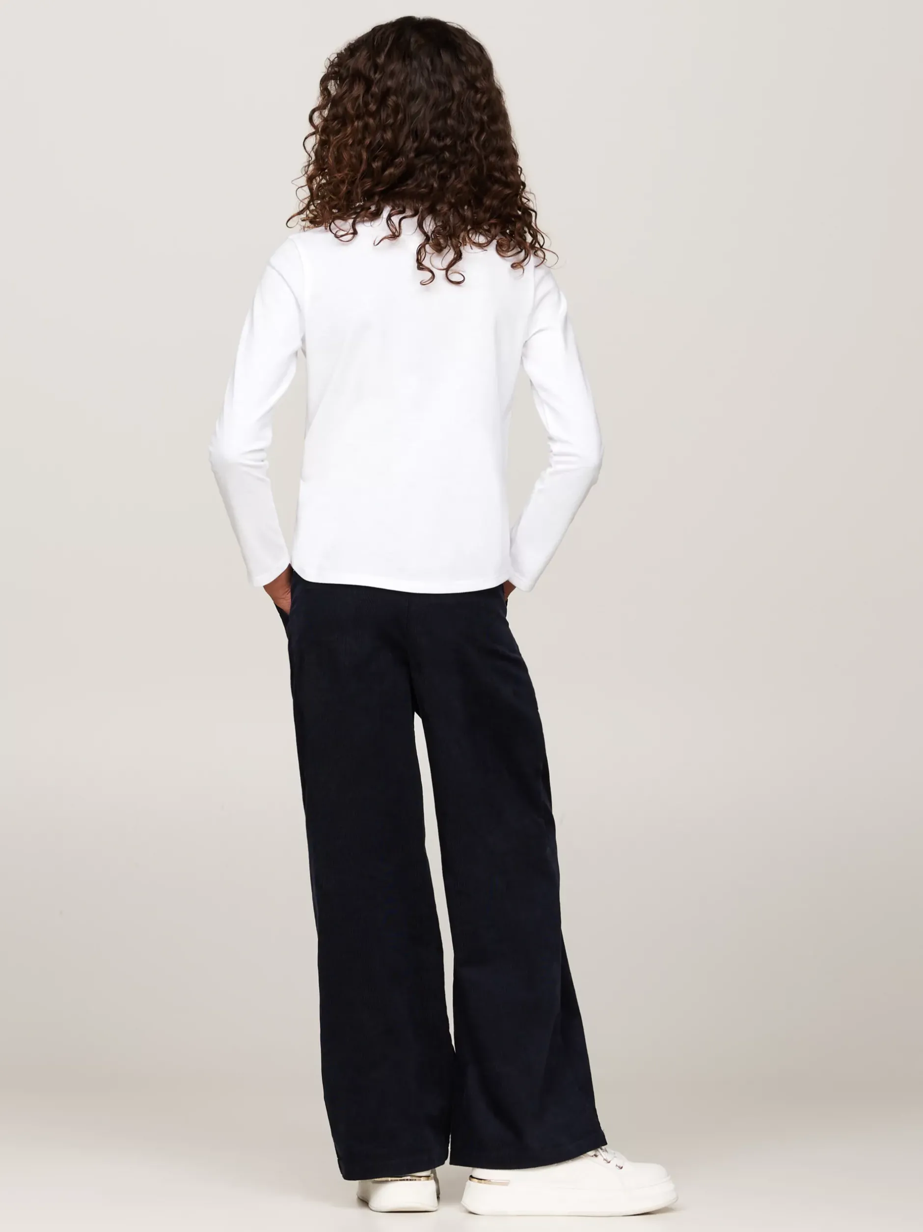Topy I T-Shirty*Tommy Hilfiger Longsleeve Z Nadrukiem Flagi WHITE