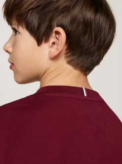 T-Shirty I Koszulki Polo*Tommy Hilfiger Longsleeve Z Okrągłym Dekoltem DEEP ROUGE