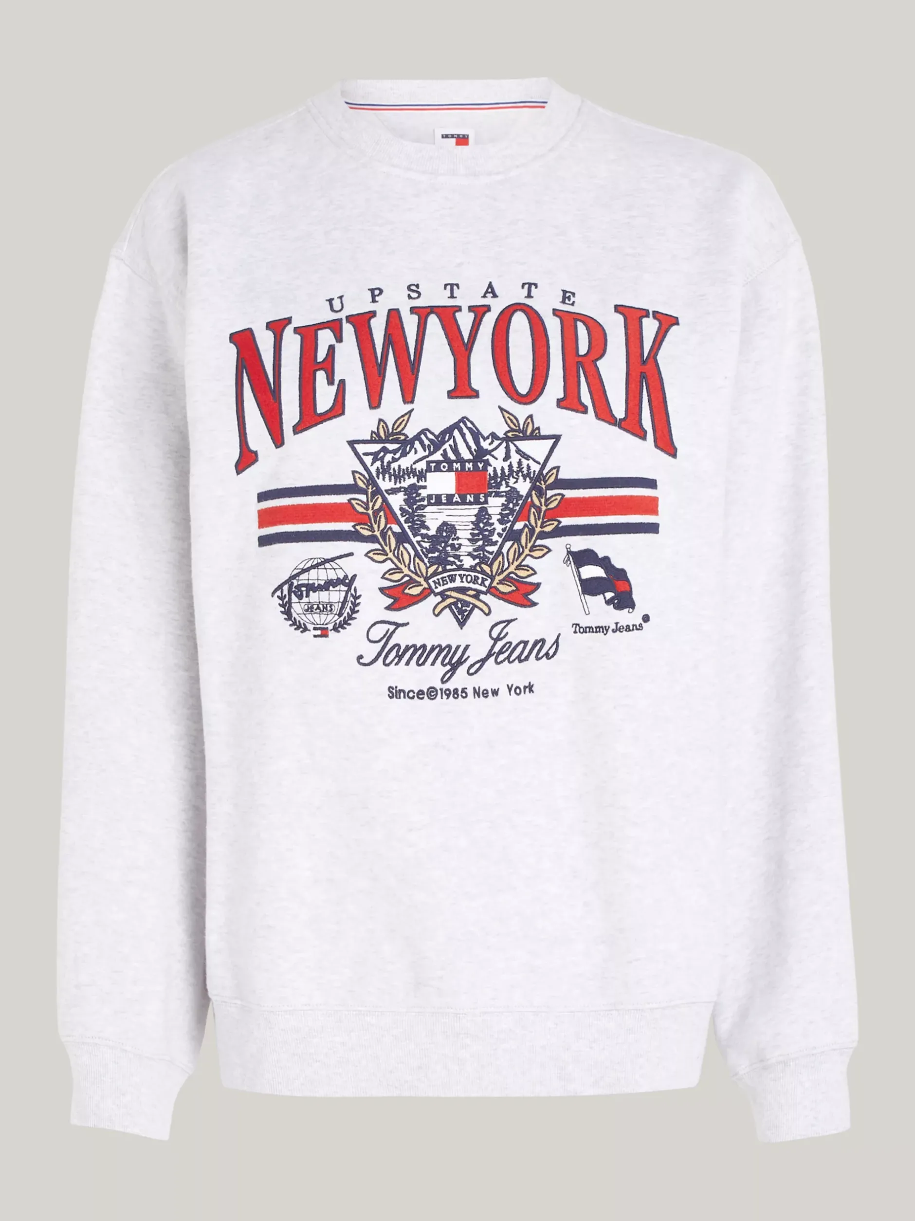 Bluzy Dresowe & Z Kapturem*Tommy Hilfiger Luźna Bluza Prep Explorer Z Logo W Stylu Vintage SILVER GREY HTR