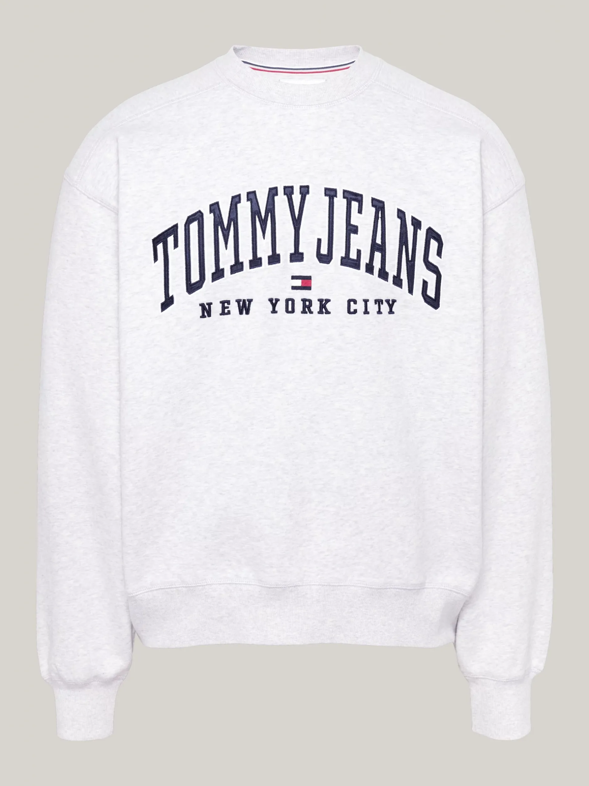 Bluzy Dresowe & Z Kapturem*Tommy Hilfiger Luźna Bluza W Uczelnianym Stylu SILVER GREY