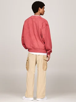 Bluzy Dresowe & Z Kapturem*Tommy Hilfiger Luźna Bluza W Uczelnianym Stylu REGATTA RED