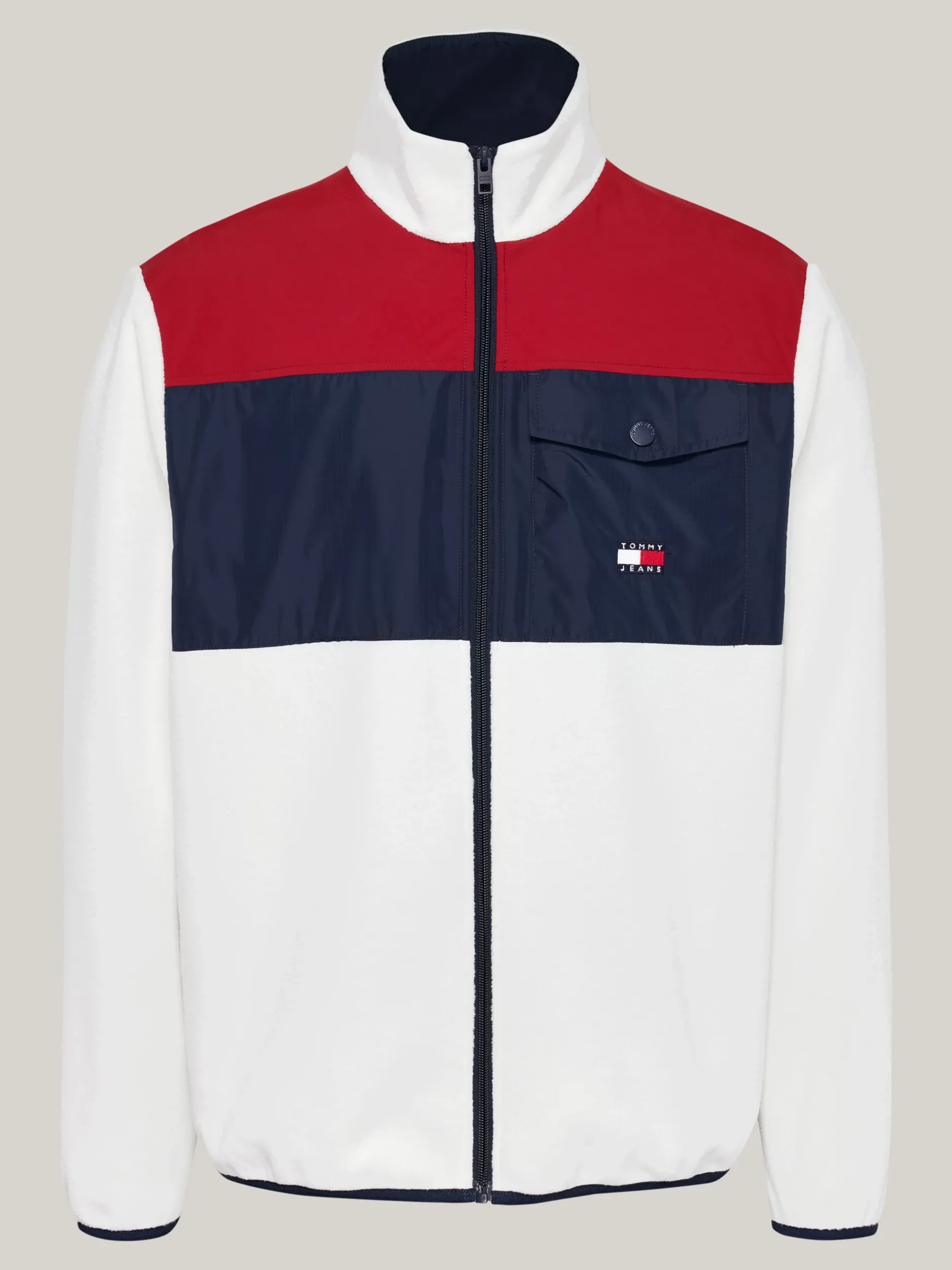Bluzy Dresowe & Z Kapturem*Tommy Hilfiger Luźna Bluza Z Dzianiny Z Blokami Kolorów REGATTA RED / DARK NIGHT NAVY