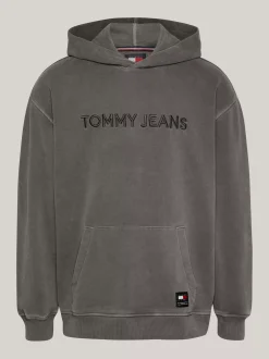 Bluzy Dresowe & Z Kapturem*Tommy Hilfiger Luźna Bluza Z Kapturem I Logo BLACK