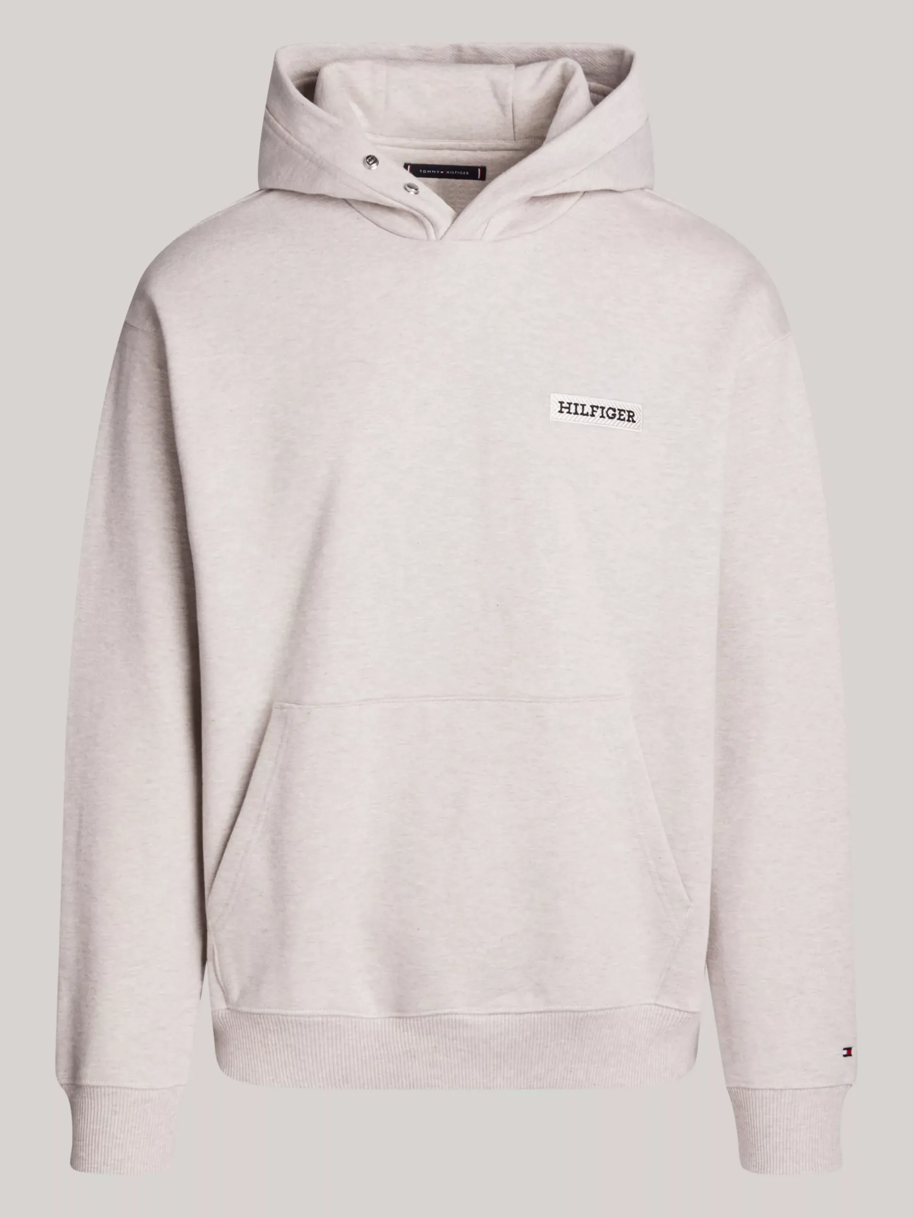 Bluzy Dresowe & Z Kapturem*Tommy Hilfiger Luźna Bluza Z Kapturem I Naszywką Z Logo HEATHERED PEBBLE
