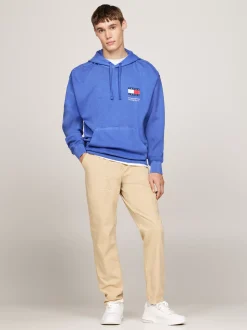 Bluzy Dresowe & Z Kapturem*Tommy Hilfiger Luźna Bluza Z Kapturem Z Grafiką Z Tyłu BRIGHT BLUE