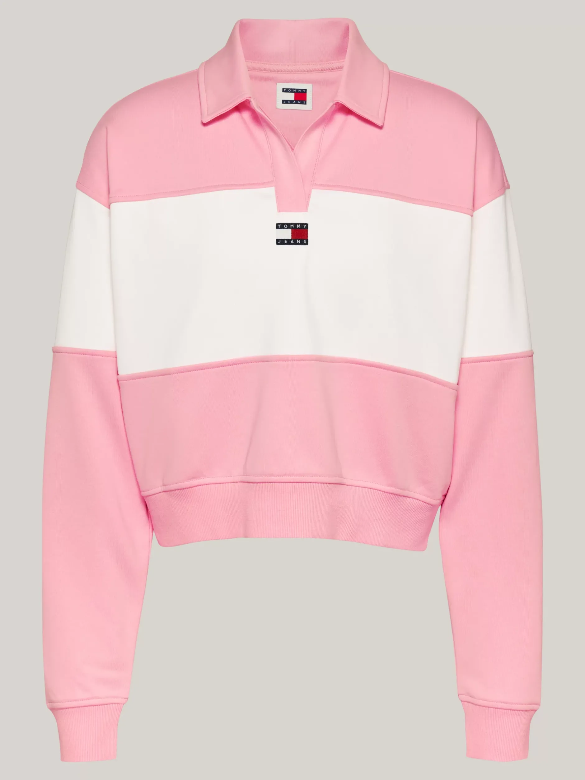 Bluzy Dresowe & Z Kapturem*Tommy Hilfiger Luźna Bluza Z Kołnierzykiem BALLET PINK / MULTI