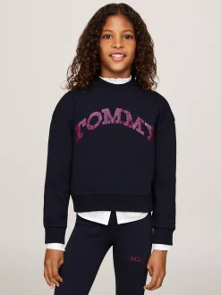 Bluzy Dresowe I Z Kapturem*Tommy Hilfiger Luźna Bluza Z Logo W Stylu Varsity DESERT SKY