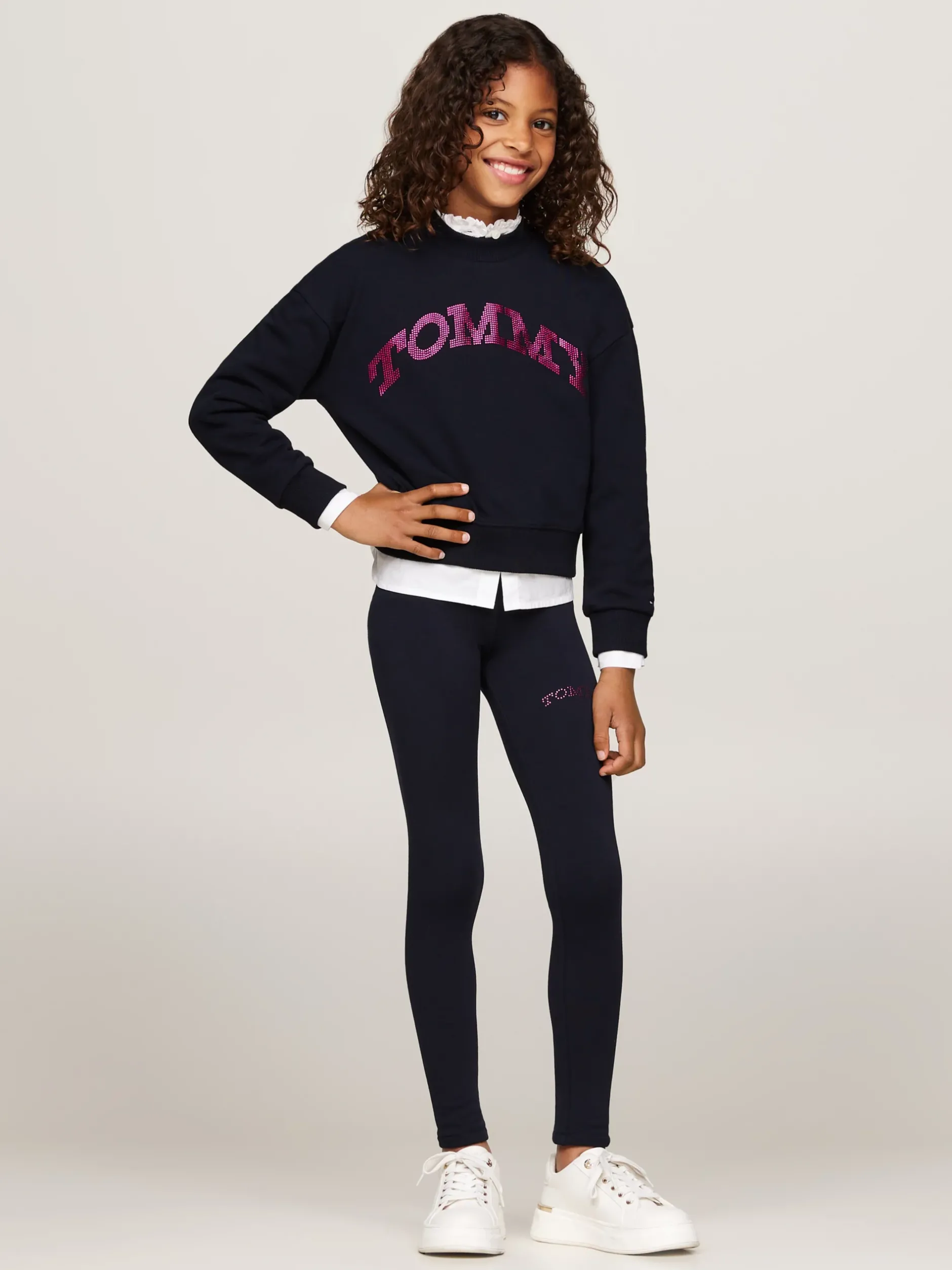 Bluzy Dresowe I Z Kapturem*Tommy Hilfiger Luźna Bluza Z Logo W Stylu Varsity DESERT SKY