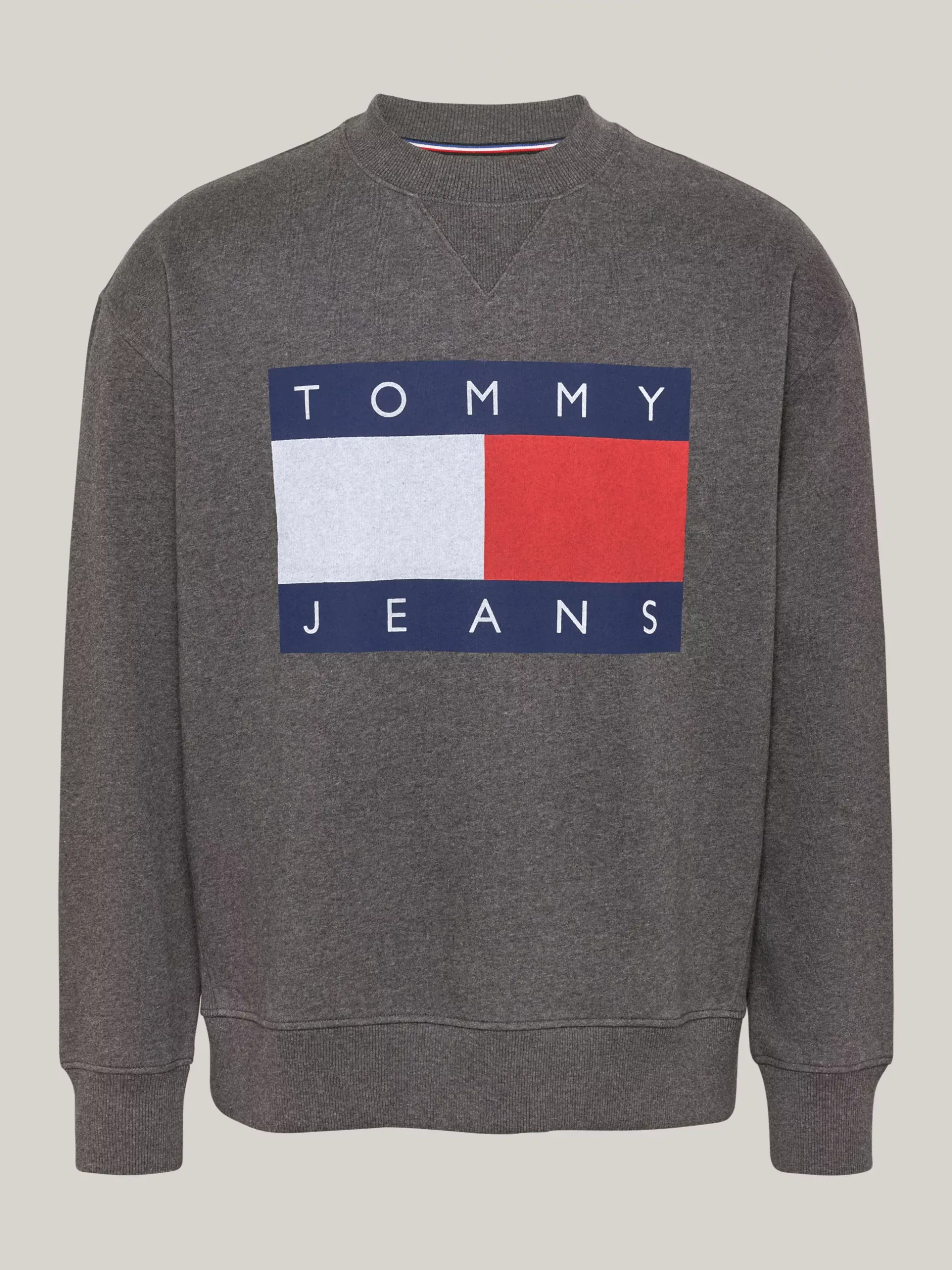Bluzy Dresowe & Z Kapturem*Tommy Hilfiger Luźna Bluza Z Naszywką Z Flagą Tommy NEW CHARCOAL MELANGE