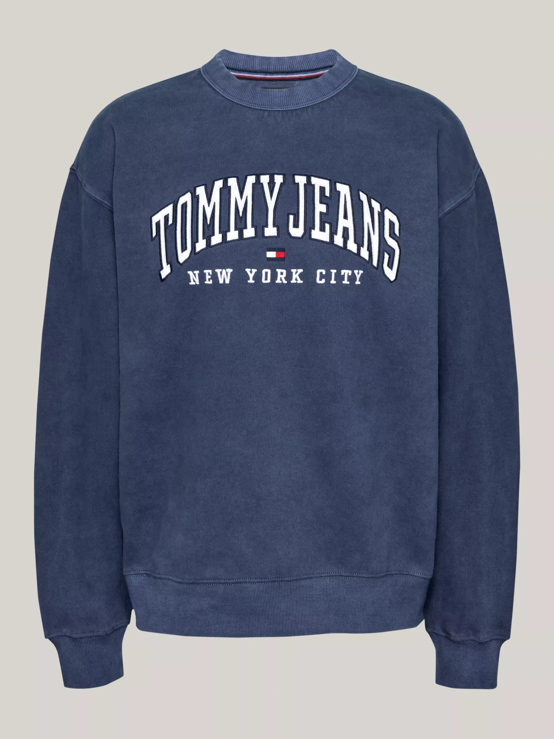 Bluzy Dresowe & Z Kapturem*Tommy Hilfiger Luźna Bluza Z Okrągłym Dekoltem W Stylu Varsity DARK NIGHT NAVY