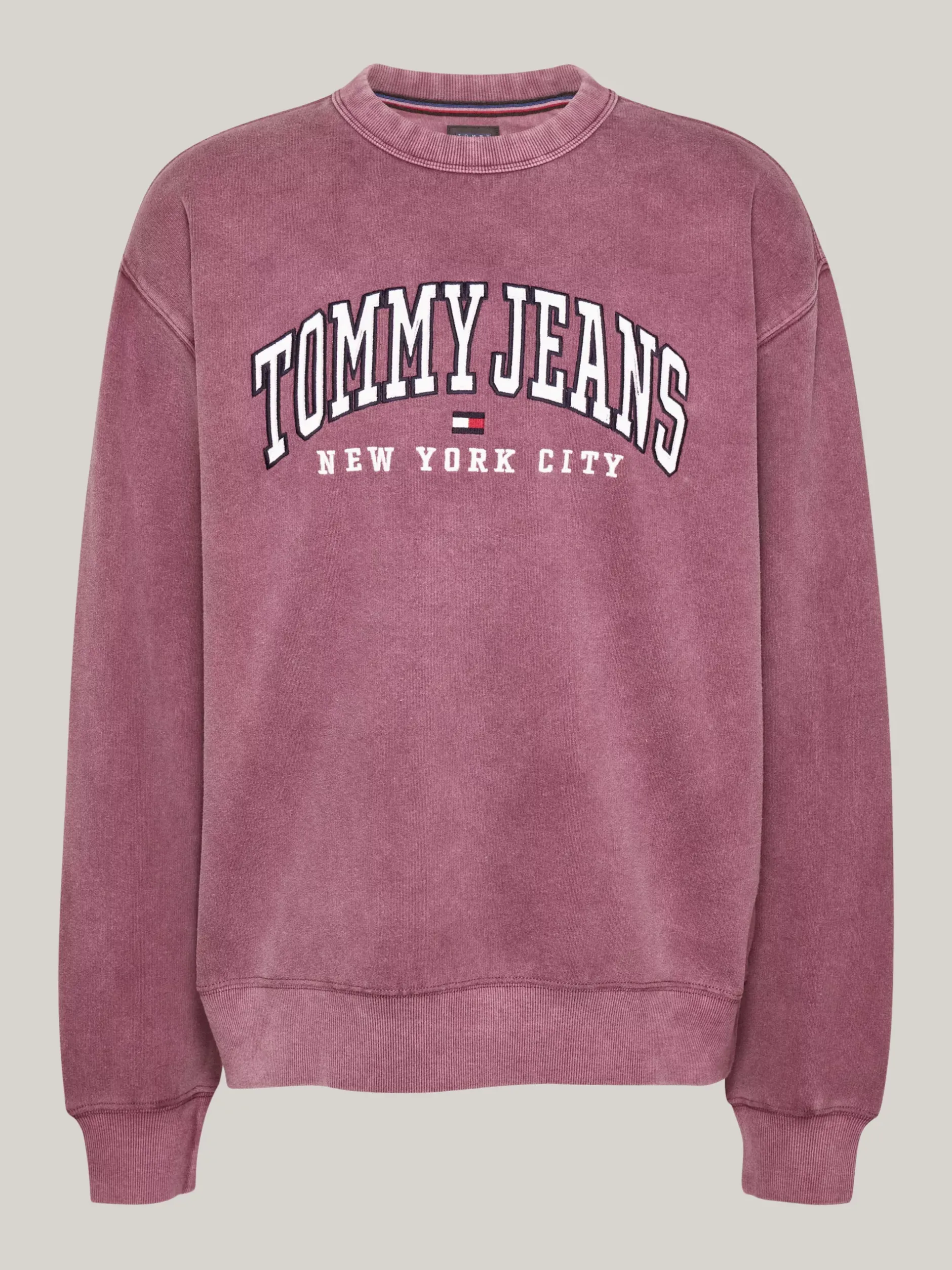 Bluzy Dresowe & Z Kapturem*Tommy Hilfiger Luźna Bluza Z Okrągłym Dekoltem W Stylu Varsity DEEP ROUGE