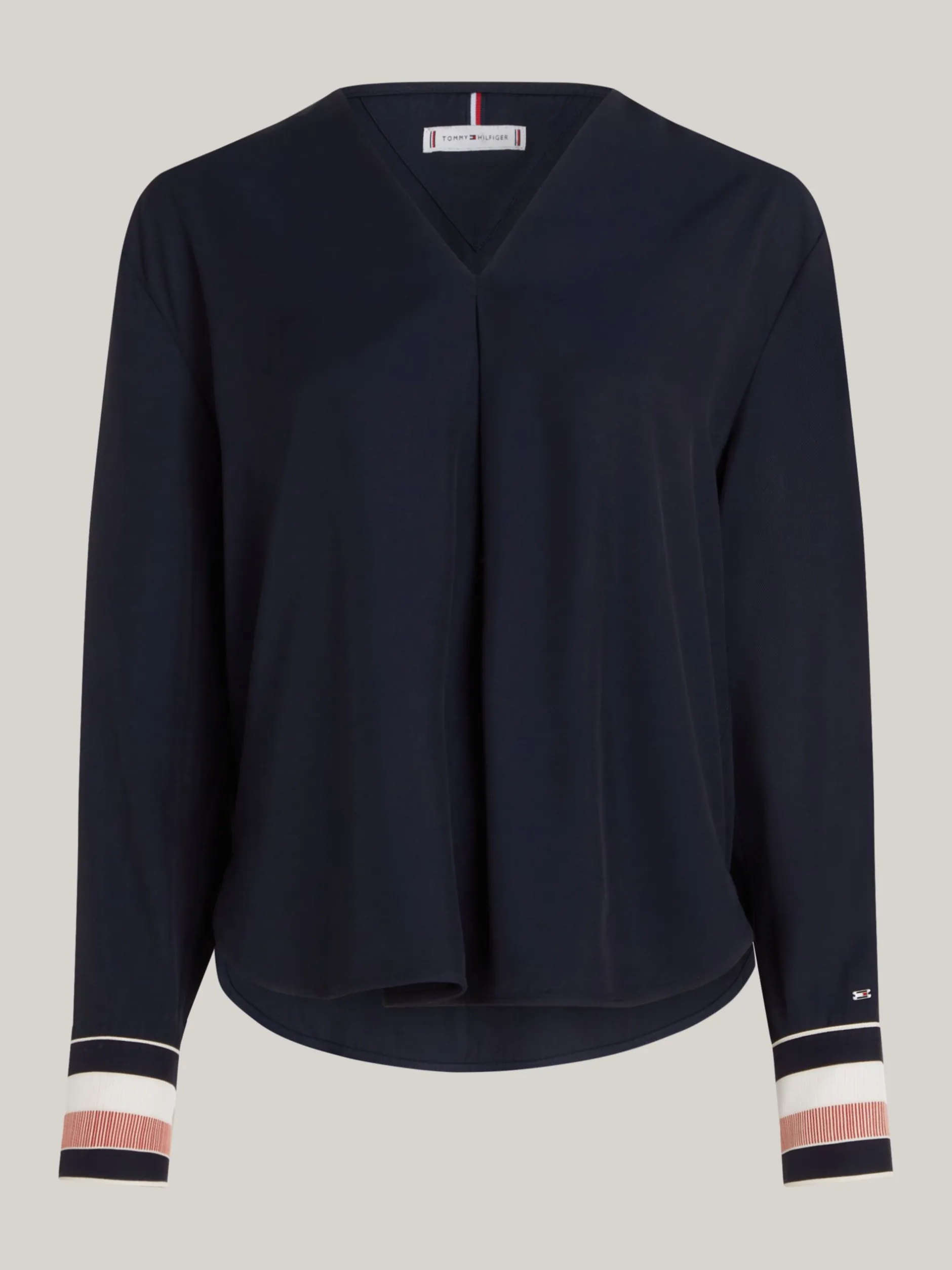 Koszule & Bluzki*Tommy Hilfiger Luźna Bluzka Z Dekoltem W Szpic DESERT SKY