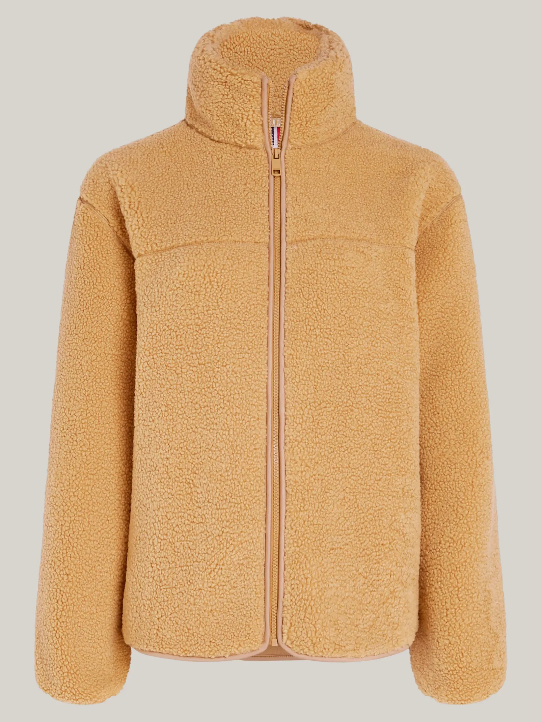 Kurtki & Płaszcze*Tommy Hilfiger Luźna Futerkowa Kurtka Z Zapięciem Na Zamek CLASSIC KHAKI