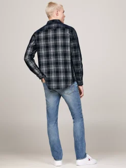 Koszule*Tommy Hilfiger Luźna Koszula W Kratę DARK NIGHT NAVY