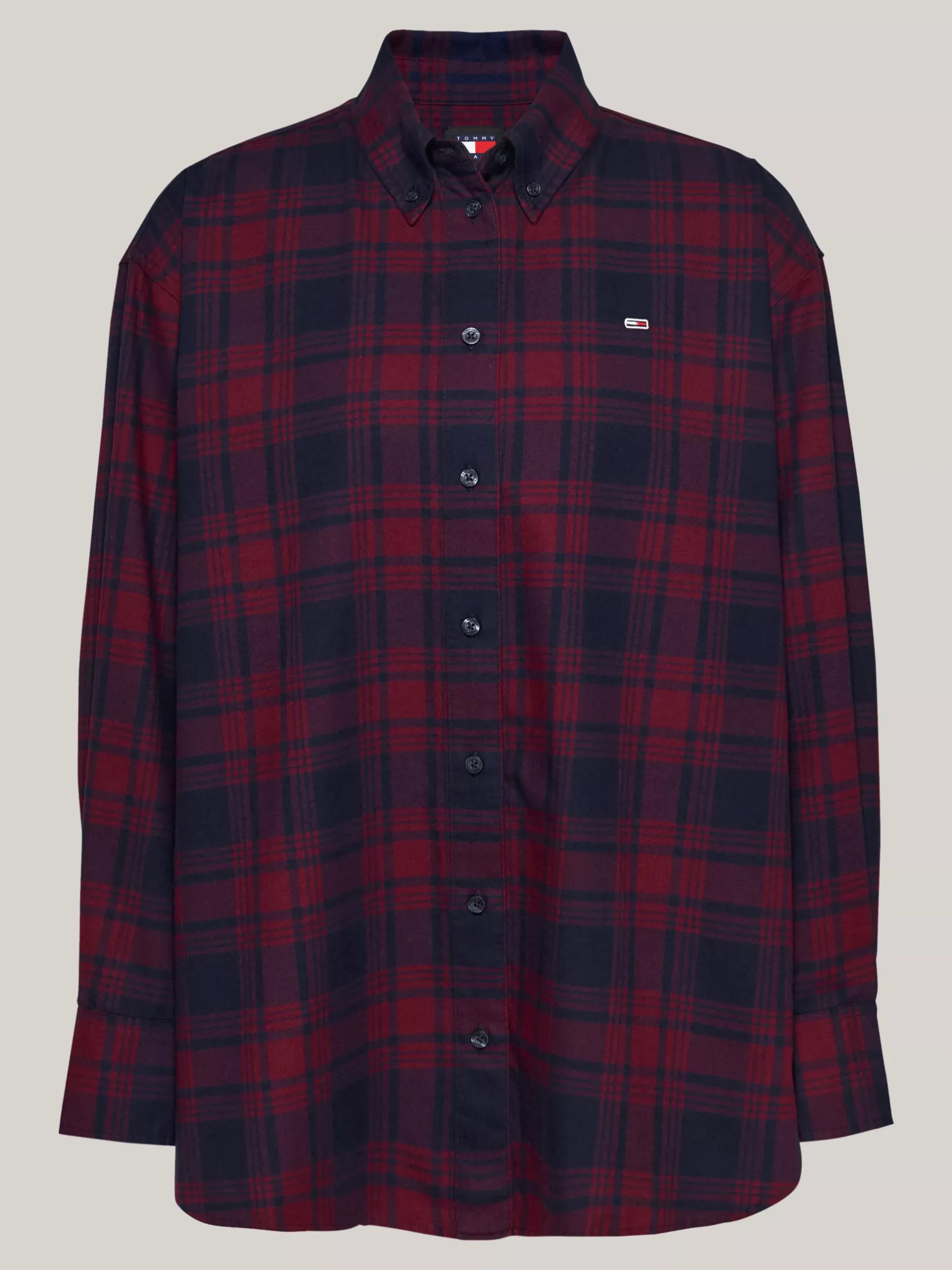 Koszule & Bluzki*Tommy Hilfiger Luźna Koszula W Szkocką Kratę ROUGE WINTER CHECK