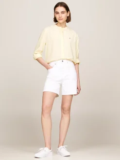 Koszule & Bluzki*Tommy Hilfiger Luźna Koszula We Wzór W Paski Bez Kołnierzyka STRIPE/ LEMON ZEST/ ECRU