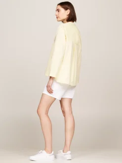 Koszule & Bluzki*Tommy Hilfiger Luźna Koszula We Wzór W Paski Bez Kołnierzyka STRIPE/ LEMON ZEST/ ECRU