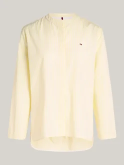 Koszule & Bluzki*Tommy Hilfiger Luźna Koszula We Wzór W Paski Bez Kołnierzyka STRIPE/ LEMON ZEST/ ECRU