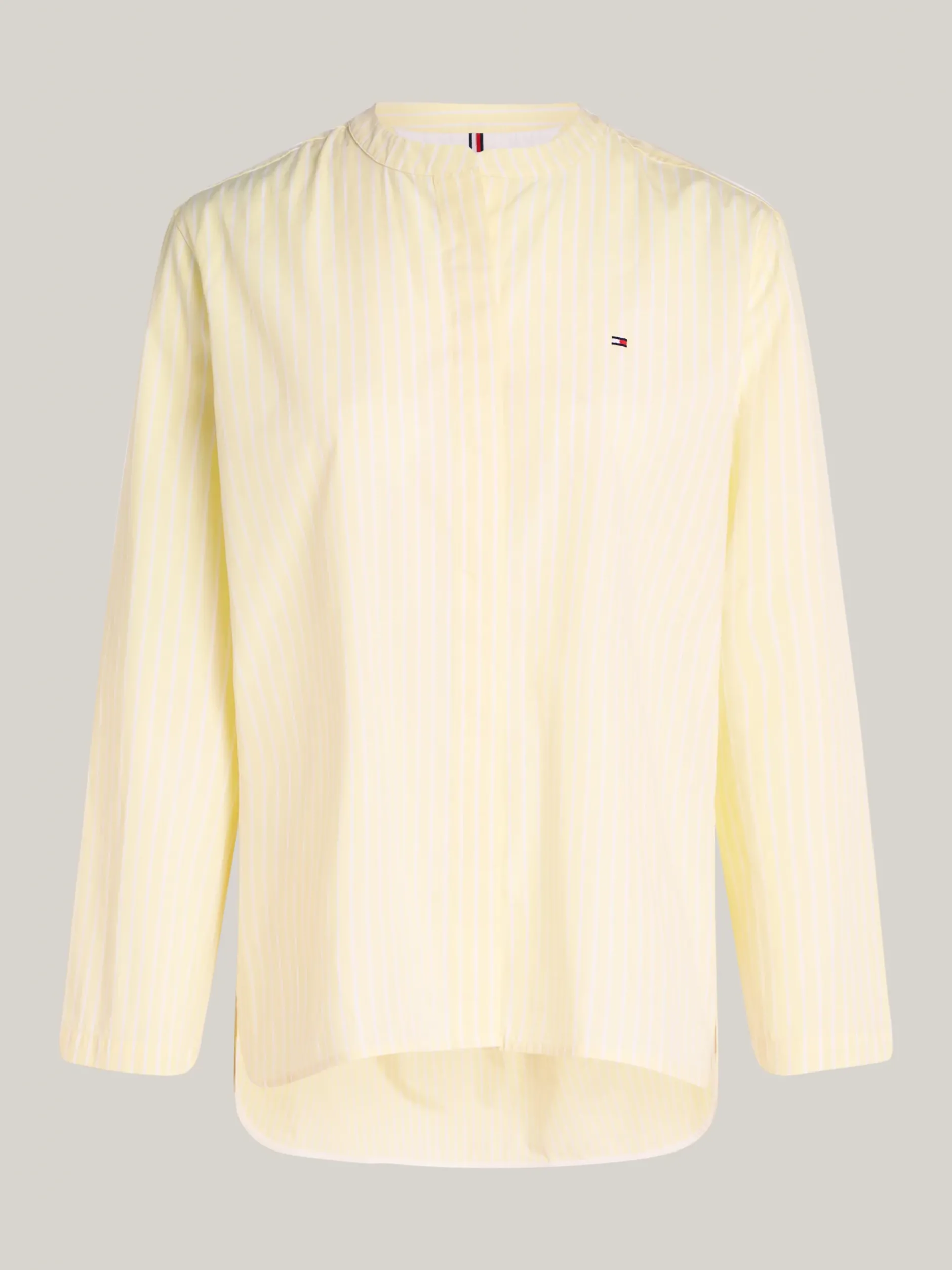 Koszule & Bluzki*Tommy Hilfiger Luźna Koszula We Wzór W Paski Bez Kołnierzyka STRIPE/ LEMON ZEST/ ECRU