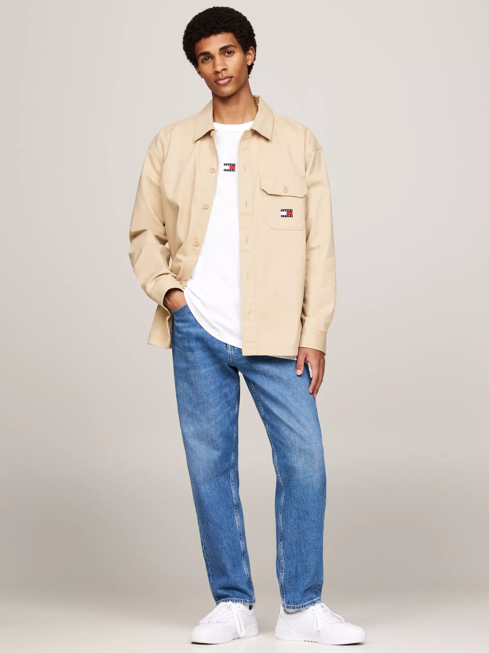 Koszule*Tommy Hilfiger Luźna Koszula Wierzchnia Z Kieszenią GENTLE GOLD